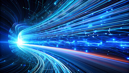 Blue light trails data transfer speed, Digital speed