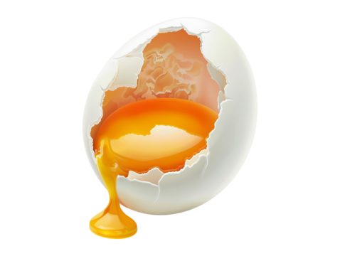 broken egg isolated