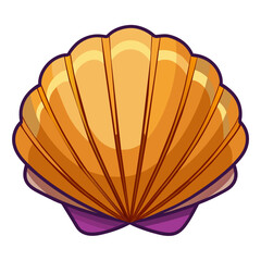 summer theme, colorful illustration of shell