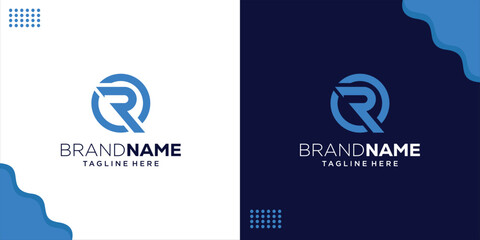 Creative R Letter Logo with Circle, Modern R Logo Design, Design Inspiration, Illustration, Vector