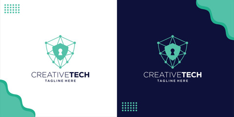 Creative Security Shield Technology Logo, Design Inspiration, Illustration, Vector