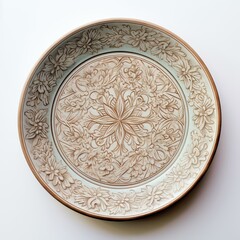 Exquisite Thai art plate on a pristine white background, Ai Generated
