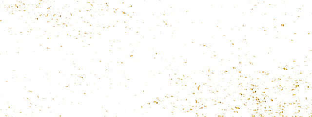 Luxury gold sparkle confetti glitter and zigzag ribbon falling down on transparent background. Vector illustration.