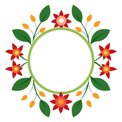 Floral frame circle vector illustration 