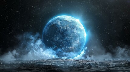 Fototapeta premium A hovering sphere pulses with mysterious energy.