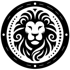 Elegant lion head logo silhouette