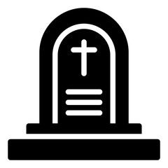Fototapeta premium Tombstone Icon in Glyph Style