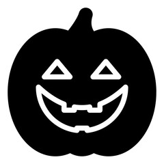 Jack o lantern Icon in Glyph Style