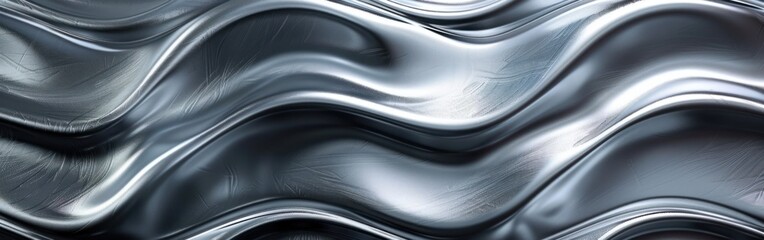 Silver Waves: Luxurious Metallic Texture Background with Gradient Line Shapes and Scratched Tile Pattern for Wallpapers and Banners