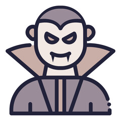 Dracula Icon in Dashed Filled Line Style