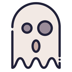 Ghost Icon in Dashed Filled Line Style