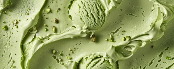 Obraz premium Gourmet pistachio ice cream texture
