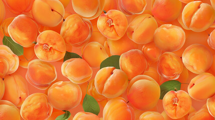 Seamless Apricot Patterns. Warm Orange Tones and Velvety Texture