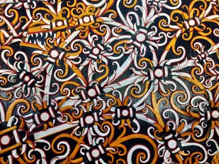 Indonesian Kalimantan Dayak Tribal Batik Background