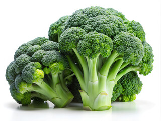 Fresh and raw broccoli isolated white background.