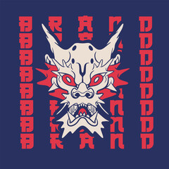 A Dragon head logo. This is vector illustration ideal for a mascot and tattoo or T-shirt graphic.
