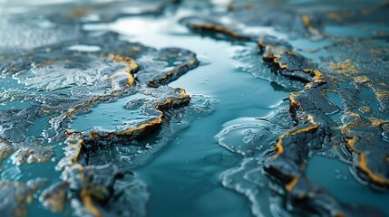 Fototapeta premium Contaminants, A closeup of contaminated groundwater with visible discoloration. Illustration image, Minimal Style, Clean and Clear Color,