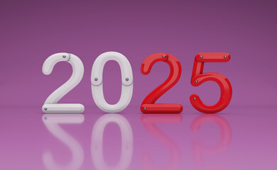 New Year 2025 Creative Design Concept - 3D Rendered Image	
