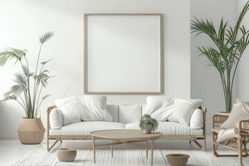 Blank Poster Mock Up Frame, Generative AI