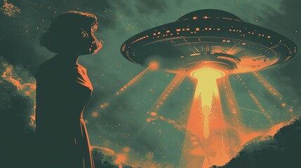 Vintage Alien Invasion: Abduction Poster in 50s Style