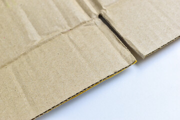 brown cardboard box texture on white background