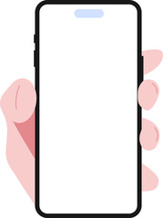 Simple flat Hand Holding Phone mockup illustration