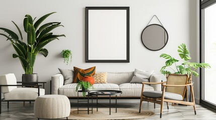 Blank Poster Mock Up Frame, Generative AI