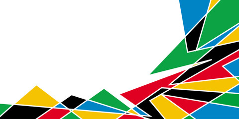 Olympic banner background with origami effect, copy space for text. Vector illustration