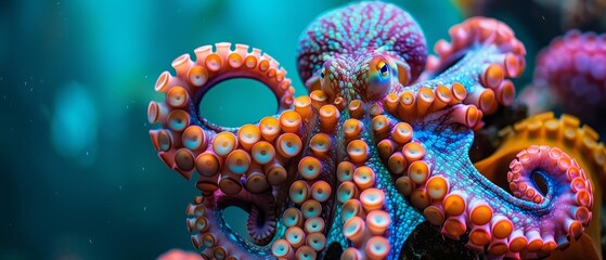 Fototapeta premium A beautiful octopus with vibrant colors.