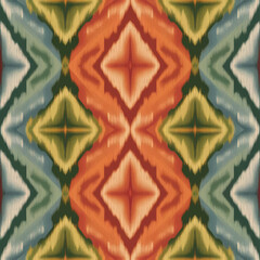 Obraz premium ikat seamless pattern fabric texture background