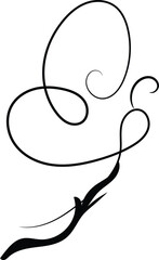 linear flat butterfly outline collection