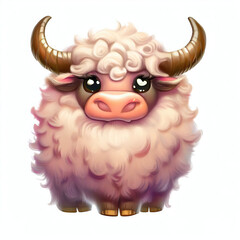 3D furry forest animal with beautiful colors and white background. with Generative AI technology