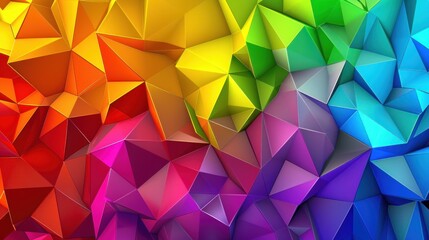 Obraz premium gradient colored triangle abstract background. Multicolor geometric triangle wallpaper,