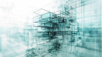 Obraz premium Engineering Architecture Structural Design: A 3D visualization of structural design concepts in engineering and architecture
