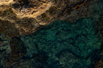 Aerial View of Vibrant Coral Reefs in Clear Blue Water