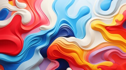 Obraz premium The image is an abstract painting with bright and vibrant colors,abstract background with waves