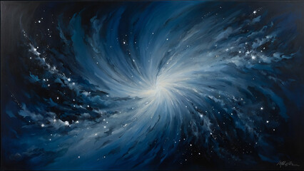 Fototapeta premium An abstract color background featuring a gradient of deep indigo and silver hues