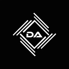 DA logo. D A design. White DA letter. DA, D A letter logo design. Initial letter DA linked circle uppercase monogram logo. D A letter logo vector design. 