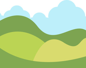 Fototapeta premium Green Field Illustration Element