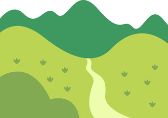 Green Field Illustration Element