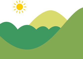 Green Field Illustration Element