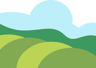 Green Field Illustration Element