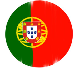 Obraz premium shape of the circle of the portuguese flag with paint strokes