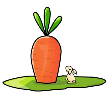 The curious rabbit with the bigest carrot