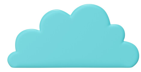 3D Cartoon Blue Fluffy Cloud