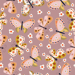 colorful butterfly seamless pattern in vector ,background,fabric,wallpaper,wrapping,cover,etc
