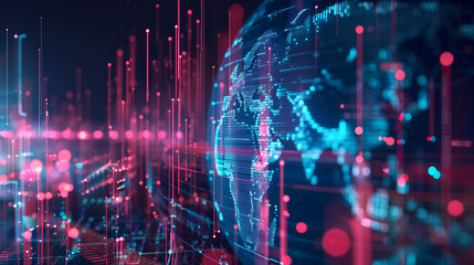 A blue and pink background with a lot of sparkles