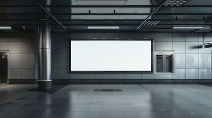 Blank advertising billboard at airportmockup poster media template ads display : Generative AI