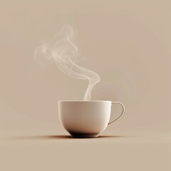 A minimalistic coffee cup with steam rising, AI Generative