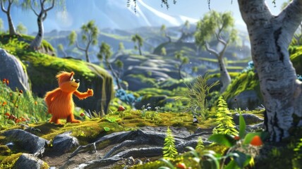 The Lorax The Lorax standing amidst a devastated environment, confronting the Onceler about the importance of trees